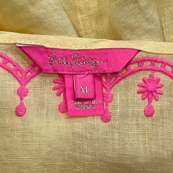 Lilly Pulitzer 100% Linen Top XL - Picture 6 of 9